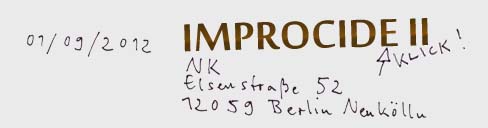 1.9.: Improcide II - NK, Elsenstraße 52, 12059 Berlin Neukölln